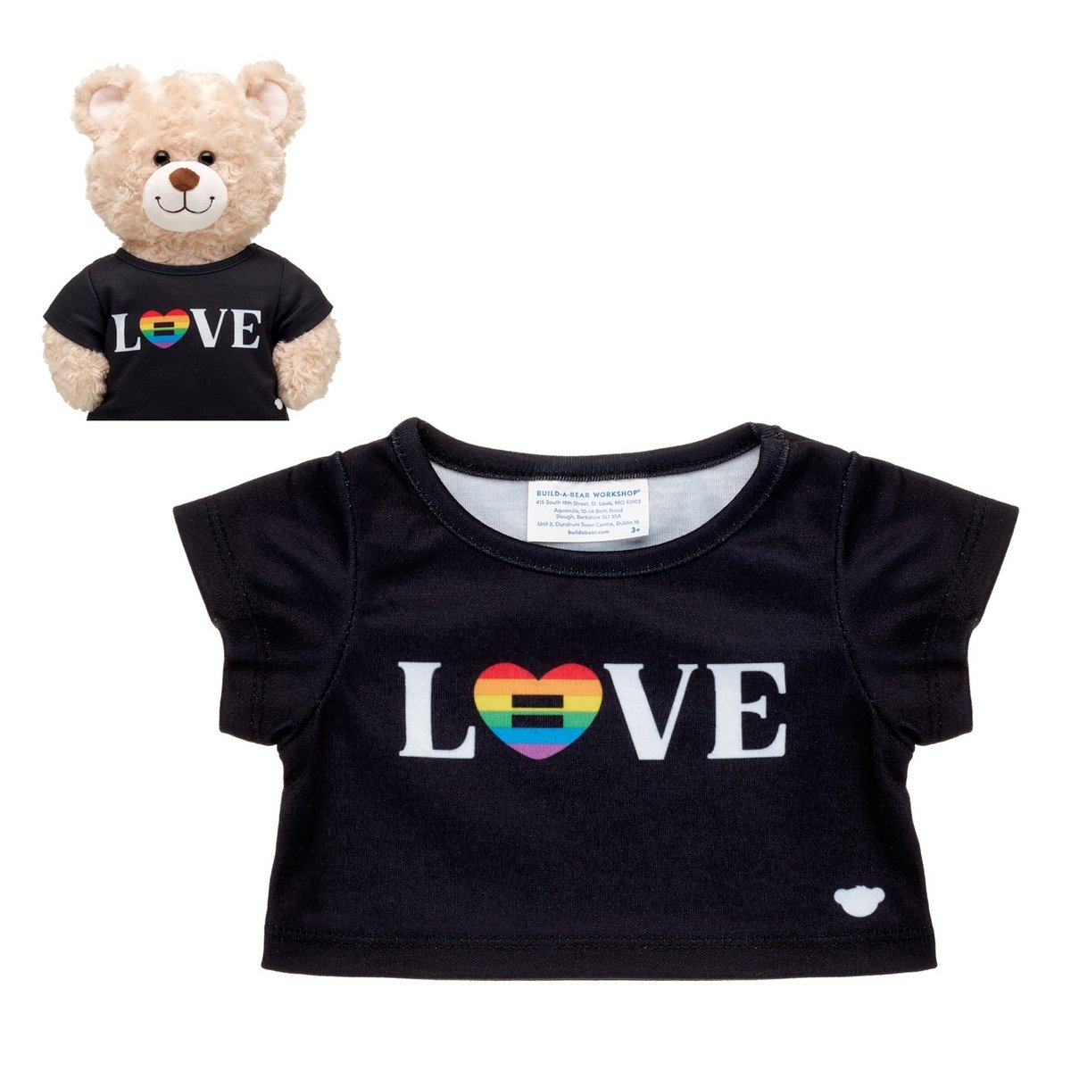Polera Negra Love Build-A-Bear